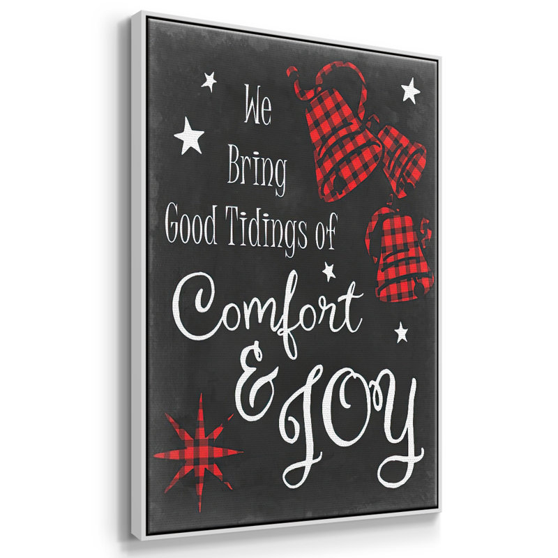 «Comfort And Joy In Red», reproduction sur toile encadrée, H 25 po x l 17 po x P 1,5 po, Blanc