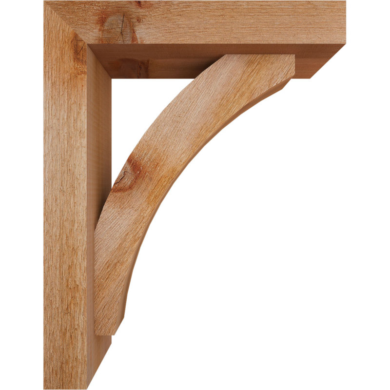 Thorton Block Bracket with Offset Brace, 18 x 14, 4"W Western Red Cedar (Rough Sawn)