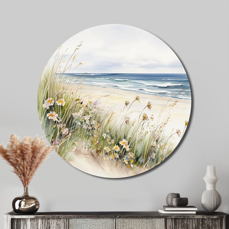 Graceton - Art floral rond en métal, H 16 po x l 16 po