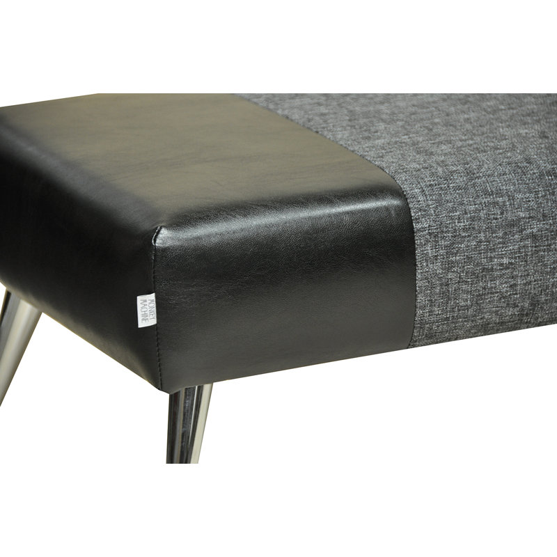 Upholstered Bench, Black/Graphite