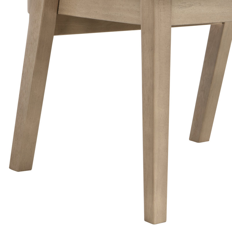 Chaise de salle à manger Cayli de style néoclassique moderne en rotin avec dossier incurvé et structure en hévéa massif, 6
