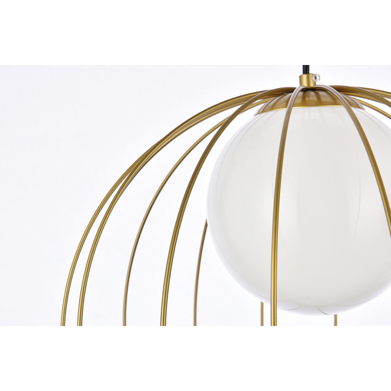 Luminaire suspendu en forme de globe à 1 lumière Quasia, Laiton
