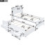 Lit plateforme simple avec lit gigogne, tête de lit à DEL et 3 tiroirs, blanc - bois pour rangement dans la chambre à coucher, tête de lit, tiroirs-817733577