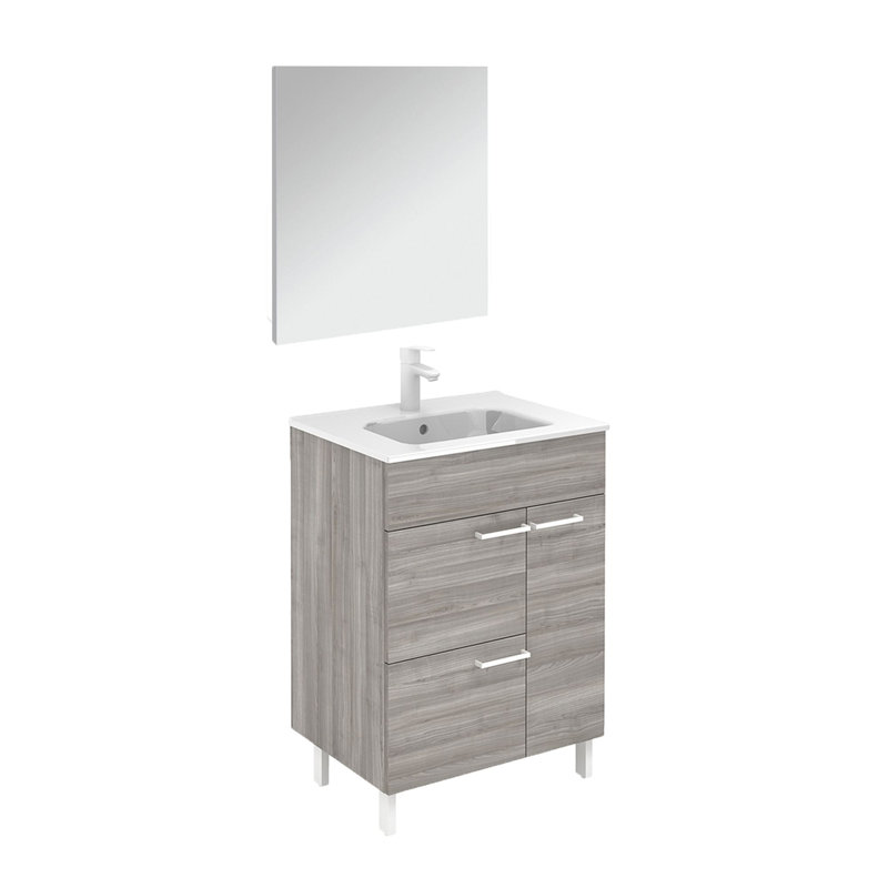 Elegance 23.6'' W Single Vanity, Sandy Gray