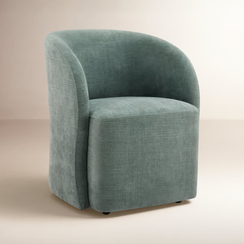 Chaise Frankie Caster, Tweed Selene écume de mer 