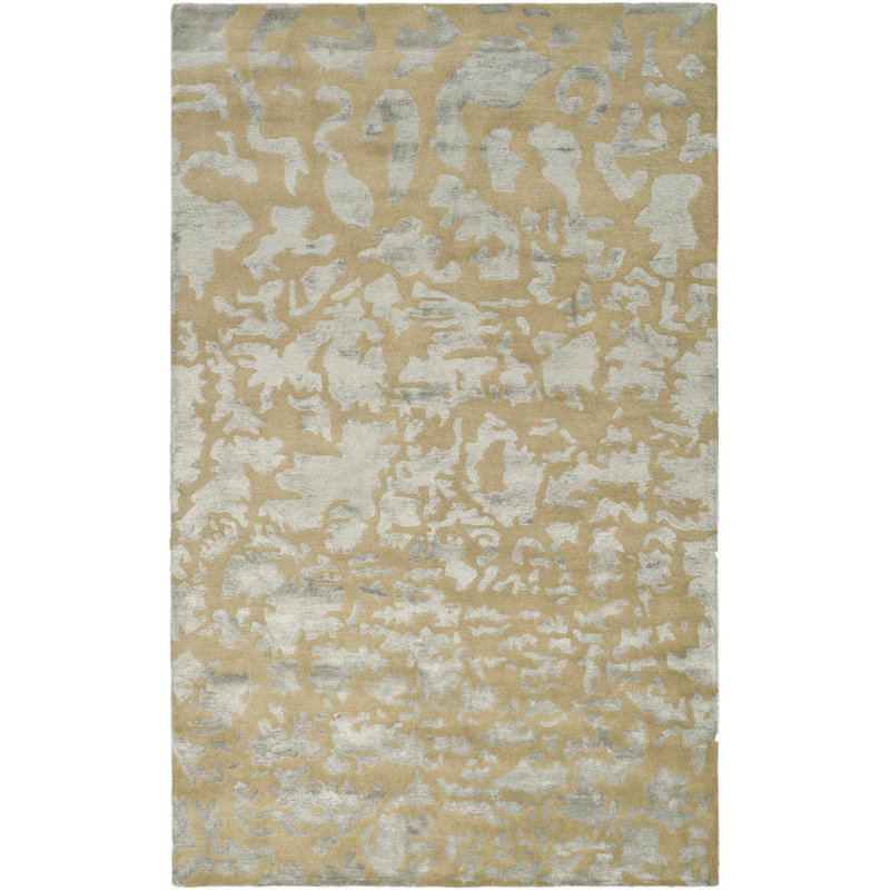 Tapis taupe en laine / coton / viscose touffeté à la main Jorie, Rectangle 2 pi x 3 pi