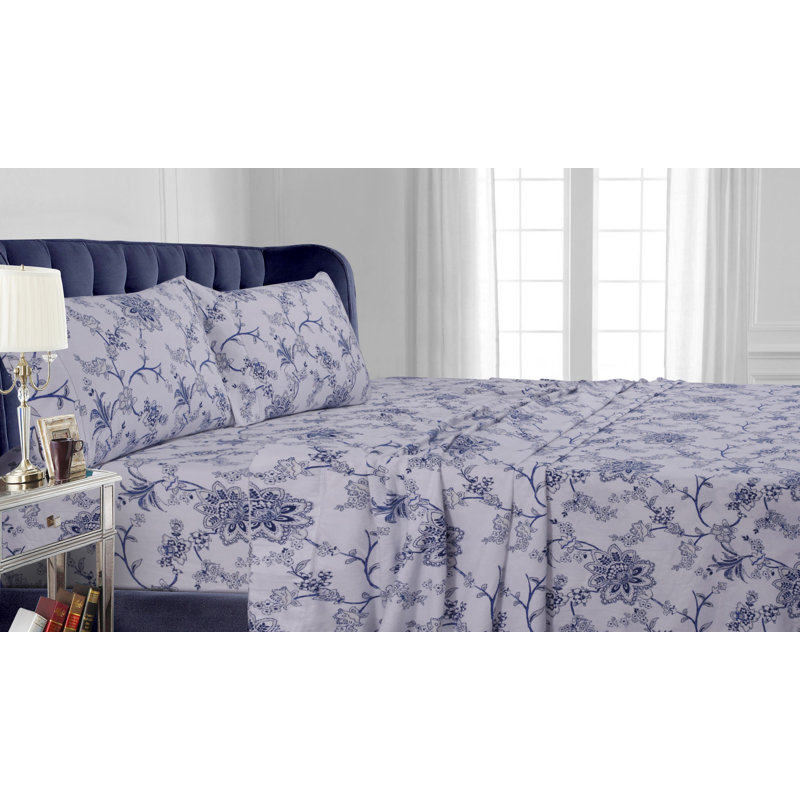 Floral Sheet Set, Twin Sheet Set + Fitted Sheet + 1 Pillowcase