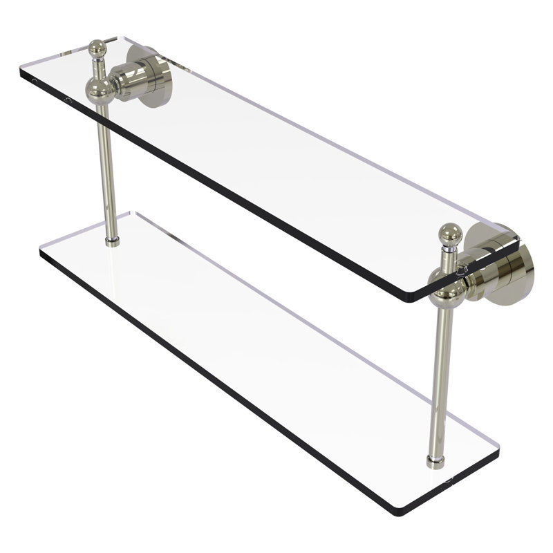 Lera 2 Piece Tiered Shelf, 22" W x 12" H, Polished Nickel