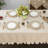 Waffle Weave Textured Rectangle/Oblong Tablecloth With Cotton Retro Ruffle Trim Solid For Farmhouse Decor-1952496636-1952496579