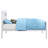 Contemporary Bedroom White Twin Bed With Metal Elements And Headboard Slat For Industrial Design-17341249