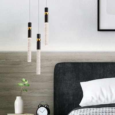 3 - Light LED Cluster Crystal Pendant