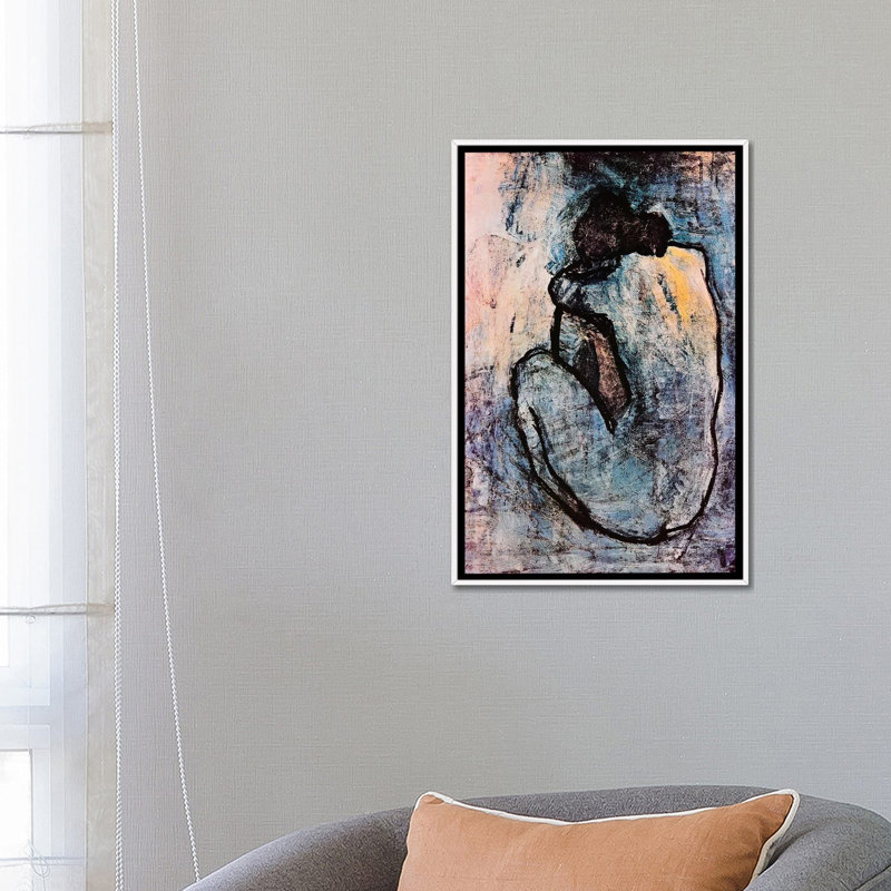 « blue nu » par pablo picasso-impression, Toile blanche encadrée, H 26 po x l 18 po x 1,5 po
