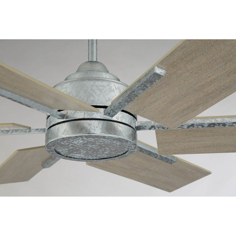 Ventilateur de plafond à DEL 6 pales 44 po avec télécommande Bernardyn, ensemble d'éclairage inclus, Chêne vieilli