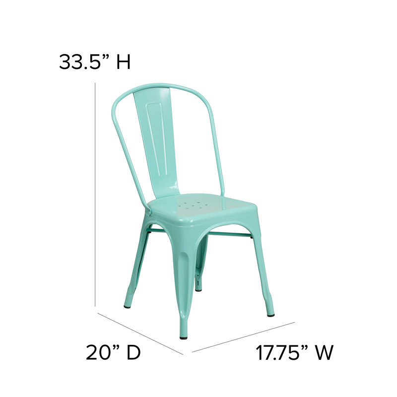 Chaise empilable en métal pour l'intérieur et l'extérieur Peterson, Vert menthe