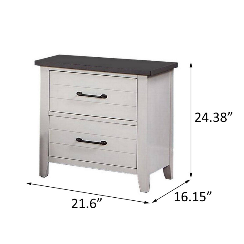 Table de chevet, blanc / gris