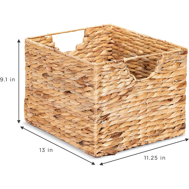 Organizer For Cosmetics 3 Sections Wicker Baskets for Shelves Hand