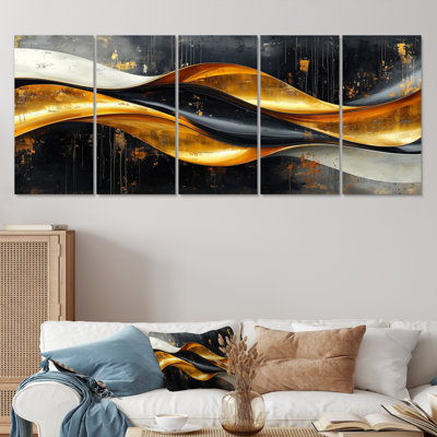 «Geometric Cooper Waves I» - Décoration murale spirales abstraites - Art mural moderne