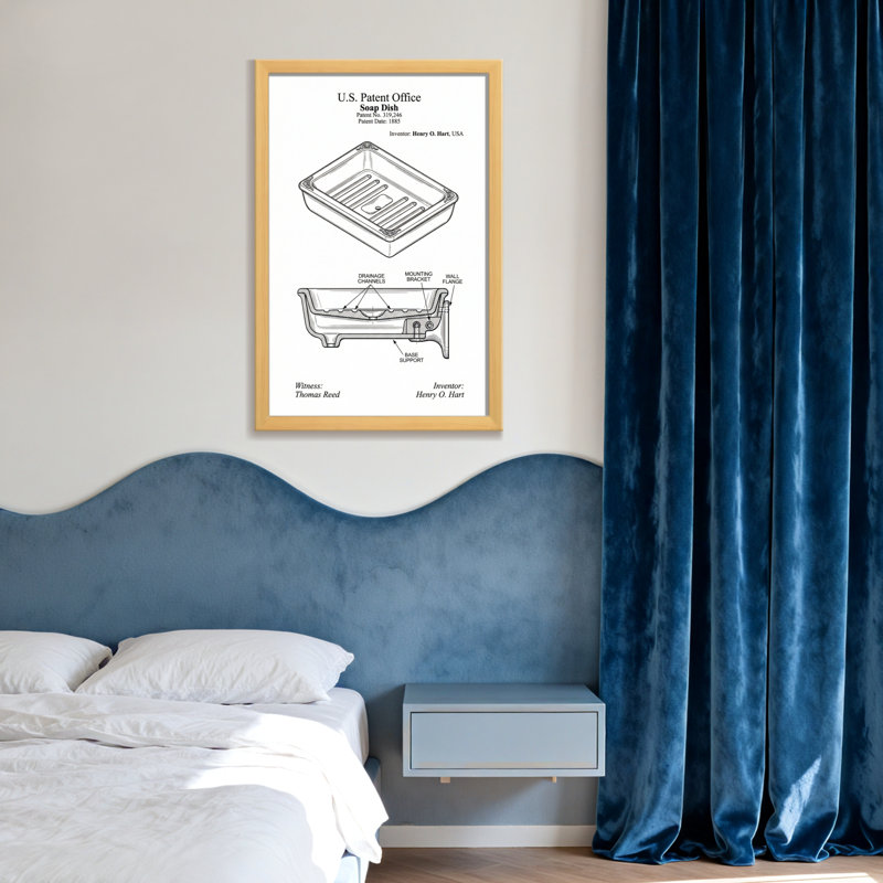 Dessin de porte-savon Bath & Laundry, Toile tendue, Ne s’applique pas, H 18 po x l 12 po