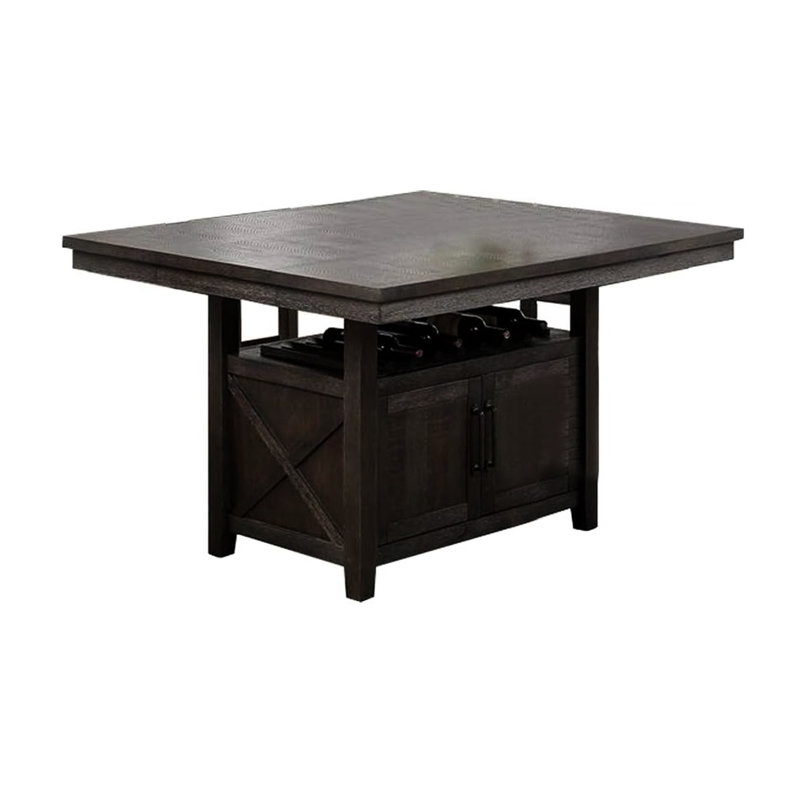 Table de salle à manger à hauteur de comptoir moderne et moderne avec ton de couleur et option de rangement