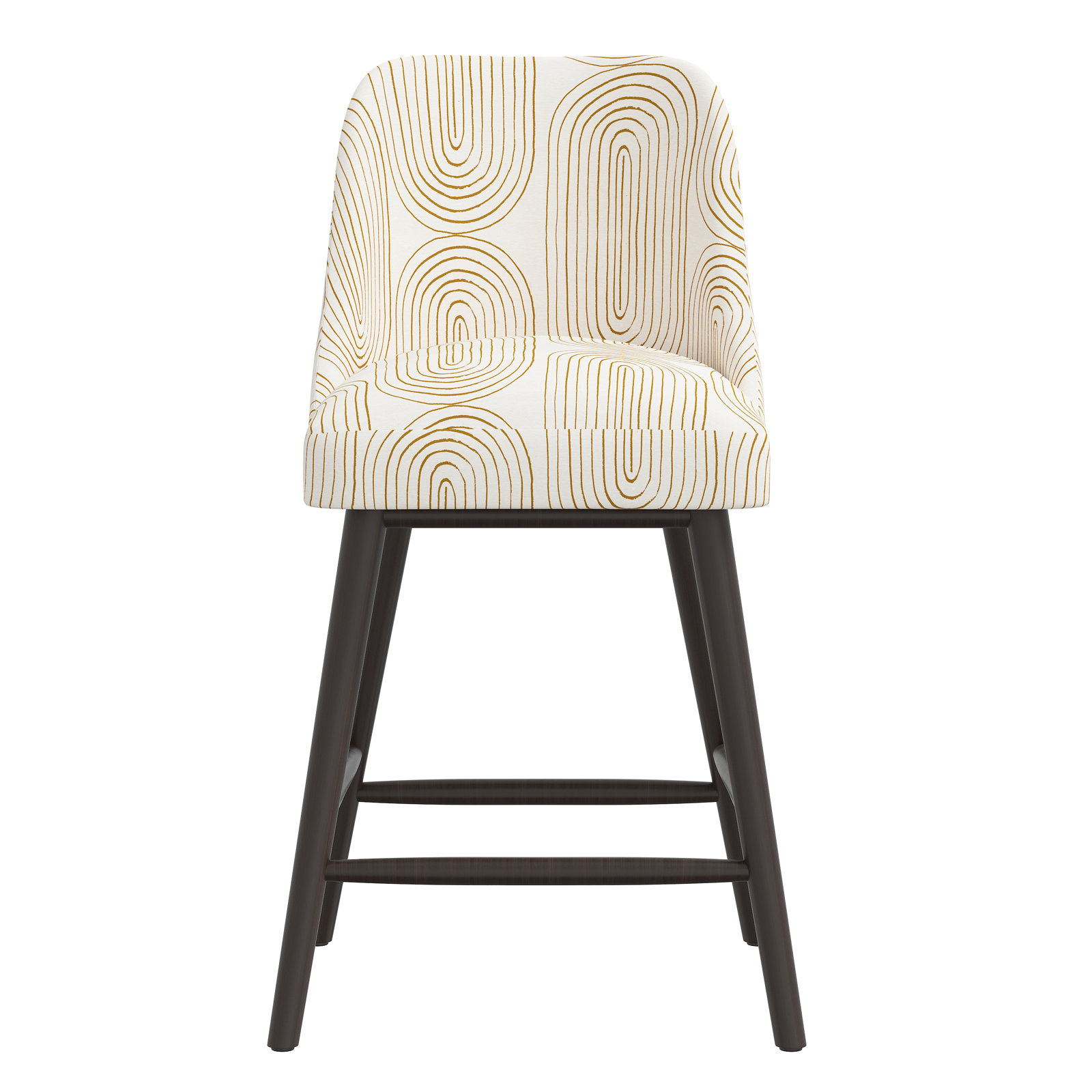 Gallie Bar and Counter Stool, Counter Stool (27” Seat Height), Oblong Mustard, Espresso