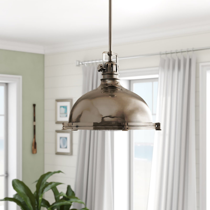 1 - Light Single Pendant, Polished Nickel