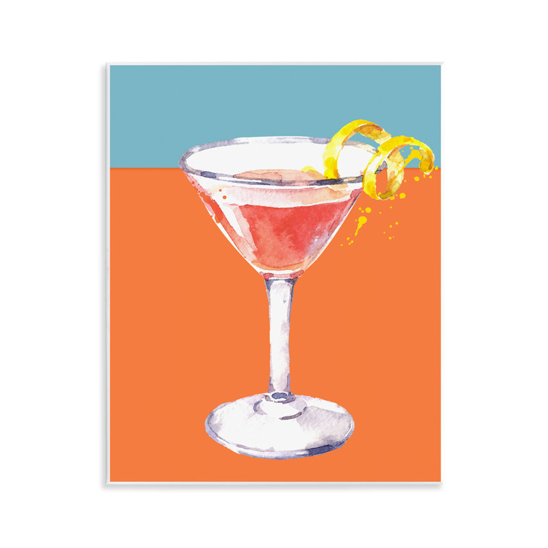 Plaque murale cocktail sur des teintes bloquées, design par Susan Jill