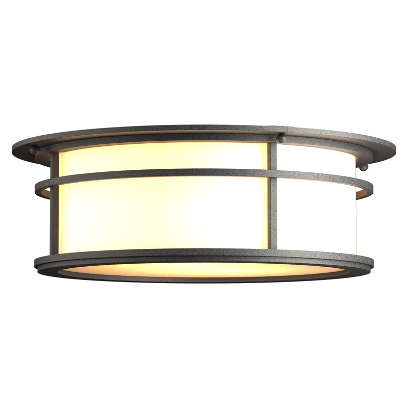 Province 2 - Bulb Outdoor Flush Mount, Opal, Coastal Burnished Steel
