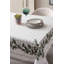 Nappe élégante en coton, vert et blanc, 59,1 po x 90,6 po | 100% coton, 120 g / m² | Parfait pour la salle à manger et les occasions spéciales, design durable et élégant, facile à nettoyer, idéal pour les réunions de famille et les fêtes
