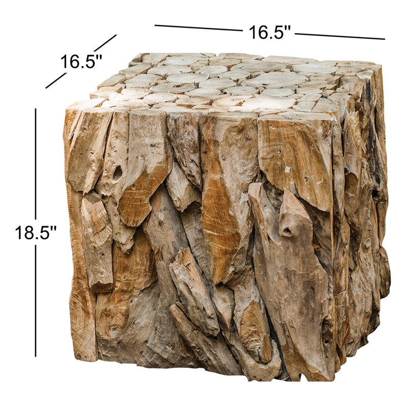 Mendes Solid Wood Tree Stump End Table