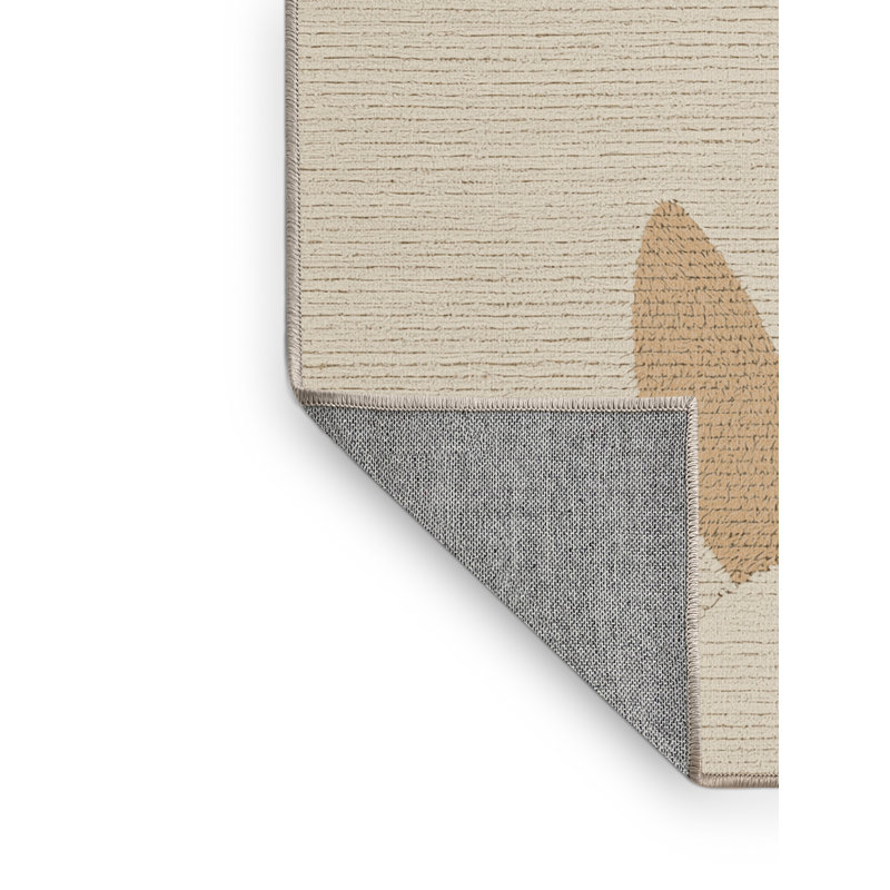 Machine Washable Ahart Easter Modern & Contemporary Abstract Rug in Beige – Beige Binding, 2x5