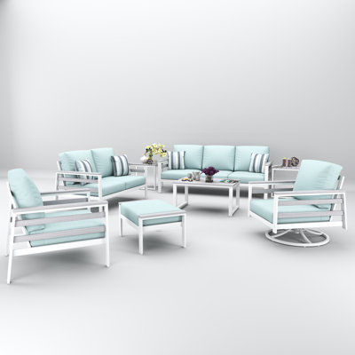 Townsend 7 Person Seating Group With Sunbrella Cushions by Birch Lane