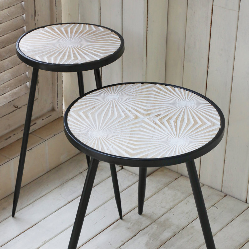 Ensemble de 2 tables d'appoint, tables de bout et supports à plantes