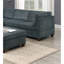 Ensemble modulaire modulaire en chenille gris moderne 6 pièces avec coins, chaises sans accoudoirs et repose-pieds modulaire