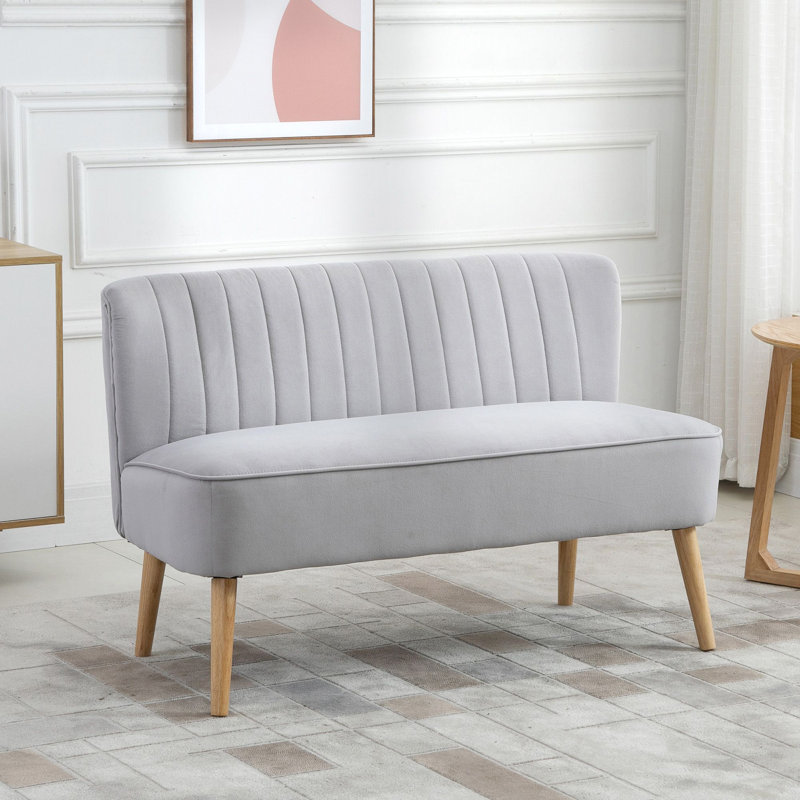 Maxen 2 Seater Loveseat, Light Grey, Linen