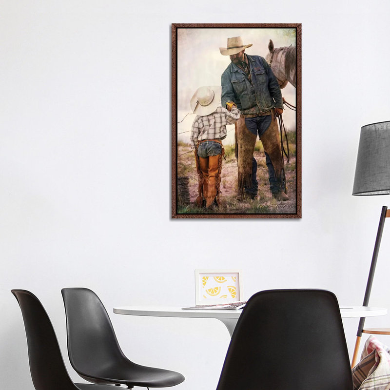 A Job Well Done by Rhonda Thompson - Painting on Canvas, Classic Brown Wood Framed, 101.6cm H x 66.04cm W x 3.81cm D