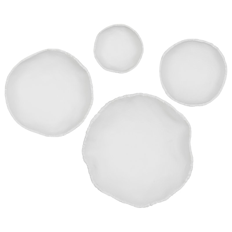 Matte White Christmas Winter Sculpture Bowls Set