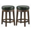 Tabouret pivotant 18 po Bauxite Red Barrel Studio® Furniture en similicuir noir (ensemble de 2)-1883216657-1883216660