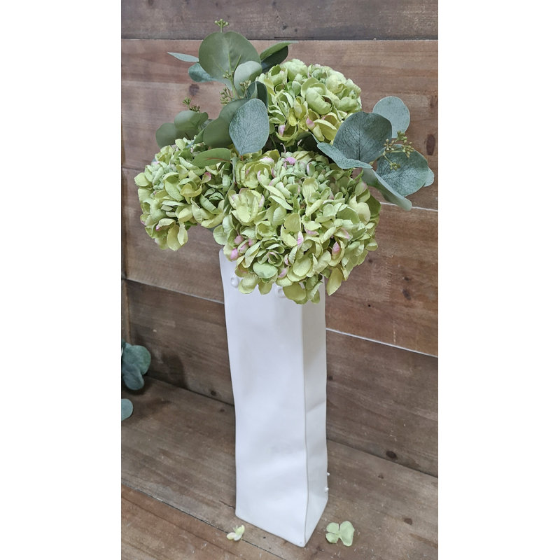 Ensemble 4 pièces de hortensia et eucalyptus, Vert