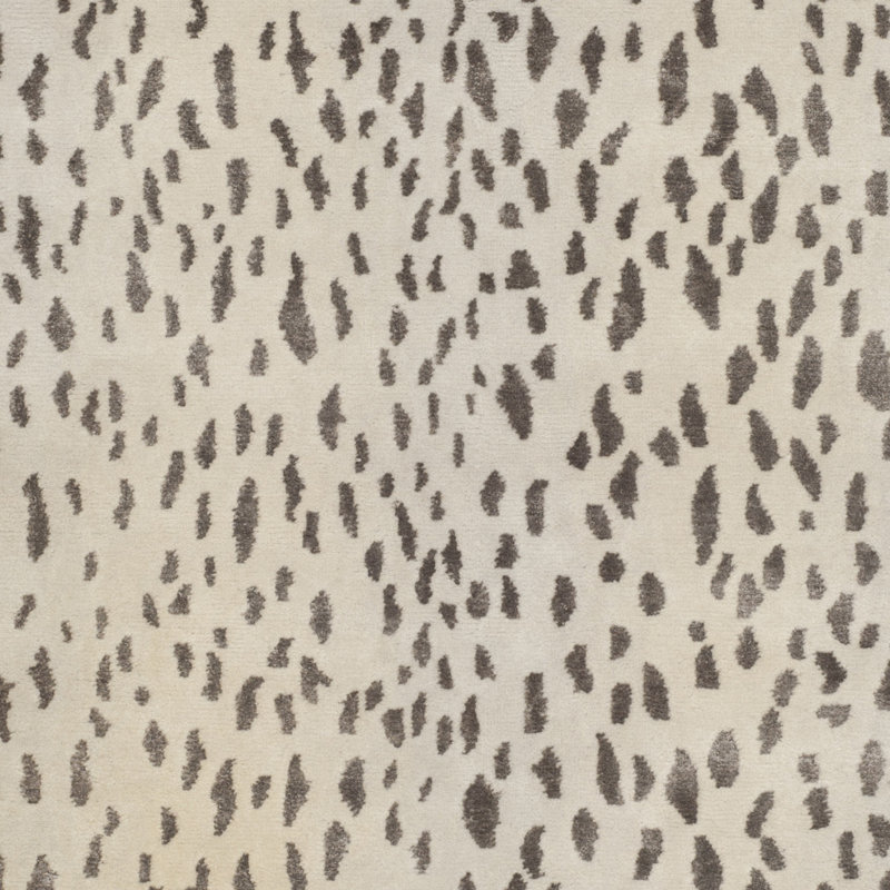 Tapis beige / argent à motif animalier en laine / viscose / coton noué à la main Sowders, Rectangle 3 pi x 5 pi