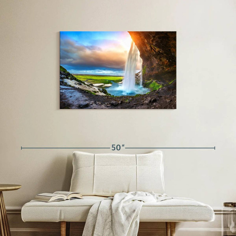 Kerrick Magical Seljalandsfoss Waterfall, 24" H x 36" W