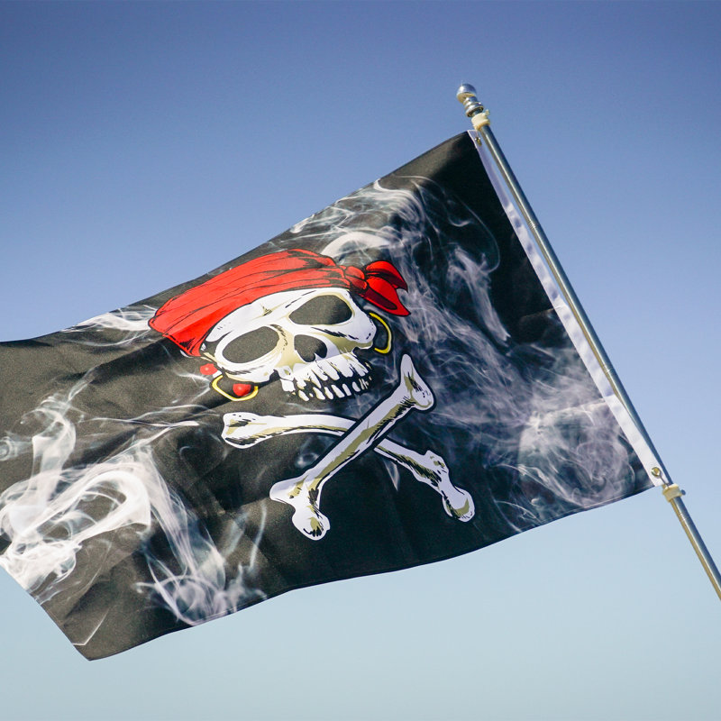 6' 5-Section Grommet Flag Pole and Bracket