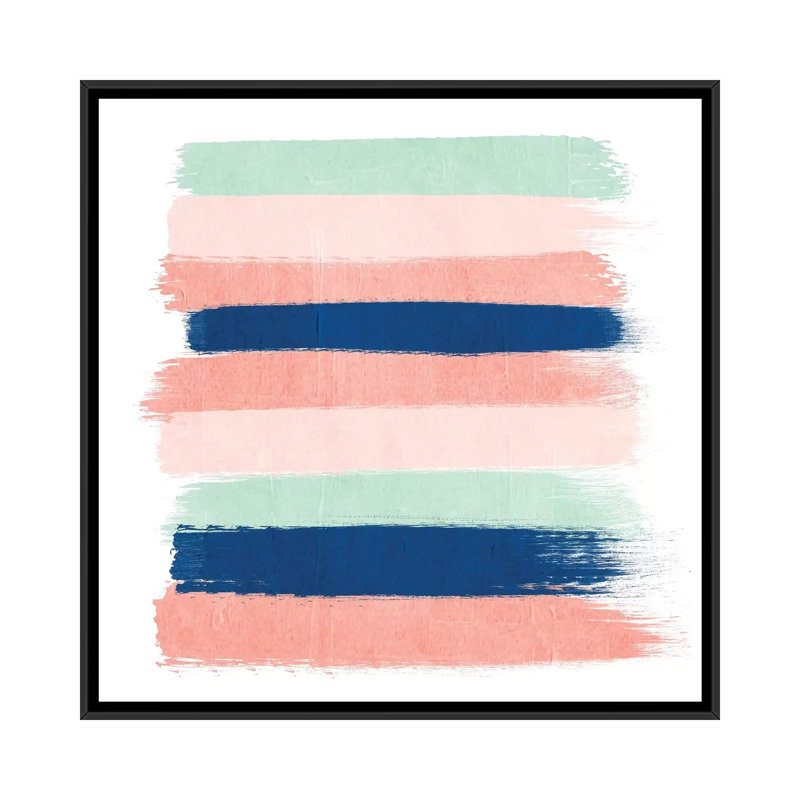 « kiela rayures », impression sur toile, H 18 po x l 18 po x P 1,5 po, Toile avec cadre noir