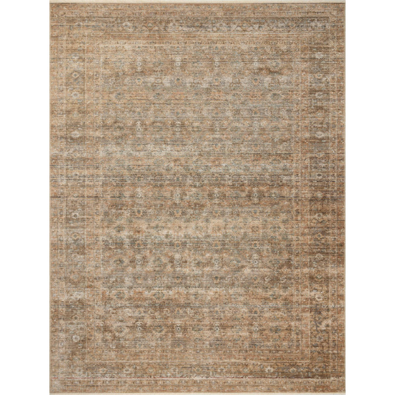 Tapis doré / bleu Amber Lewis x Loloi Molly, Rectangle 2 pi 3 po x 3 pi 10 po