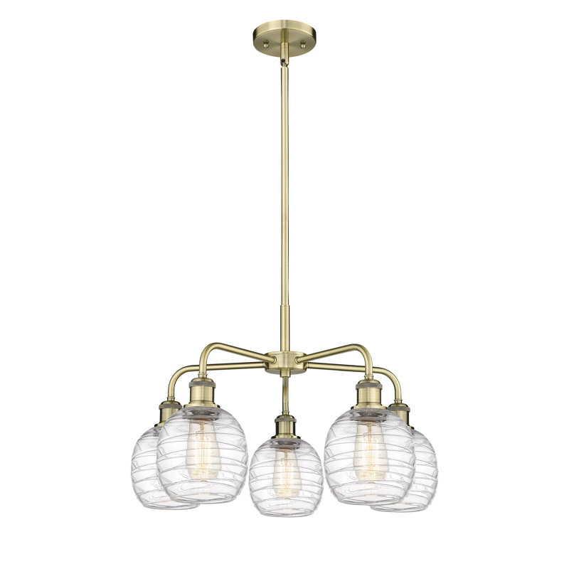 Lustre sphérique à 5 lumières Alve, Laiton antique