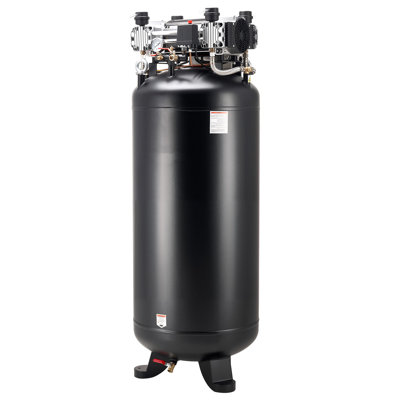 80 Gallons Heavy-Duty Air Compressor, 5HP 13.5SCFM at 90PSI Air Compressors Max 145PSI Pressure, Oil-Free Compressor Tank for Industrial Manufacturing, Large Workshops (230V 3-Phase, No Plug)