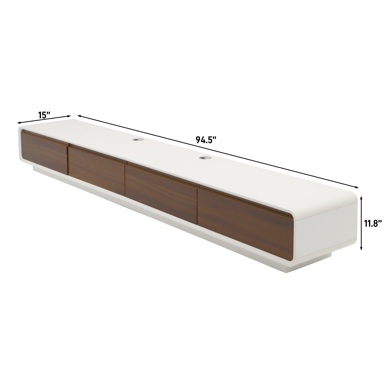 Wall-Mounted/Floor Standing TV Stand For Tvs Up To 100", Floating Media Console With 2 Drawers And 2 Cabinets