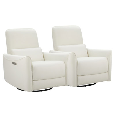 Nikolas Santo Genuine Leather Swivel Power Recliner