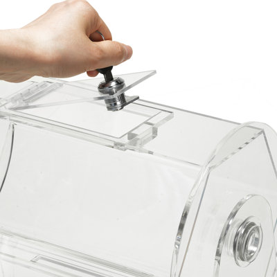 Acrylic Raffle Drum, Professional Raffle Ticket Spinning Cage With 2 Keys, Transparent Lottery Spinning Drawing, Holds 2500 Tickets Or 100 Raffle Balls,Raffle Ticket Box For Lottery Games Bingo