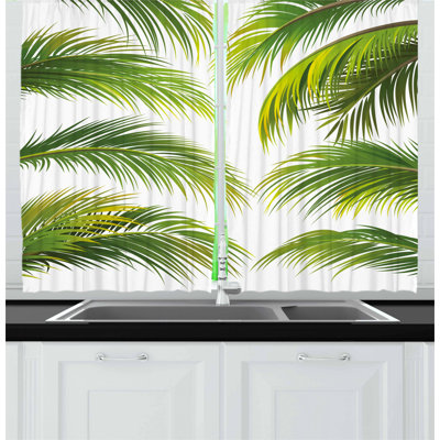 Floral Pointed Kitchen Curtain