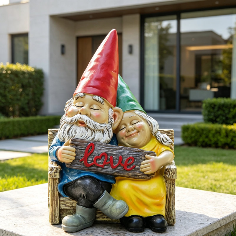Romantic Garden Gnomes Couple Statue for Patio & Lawn Decor